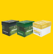 Image of printer paper on a grey background.