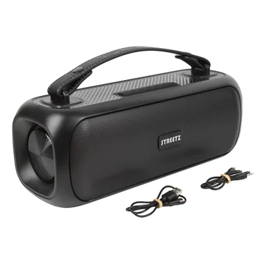 Streetz TWS Boombox, IPX5, BT 5/AUX/USB-A, RGB-LED, svart