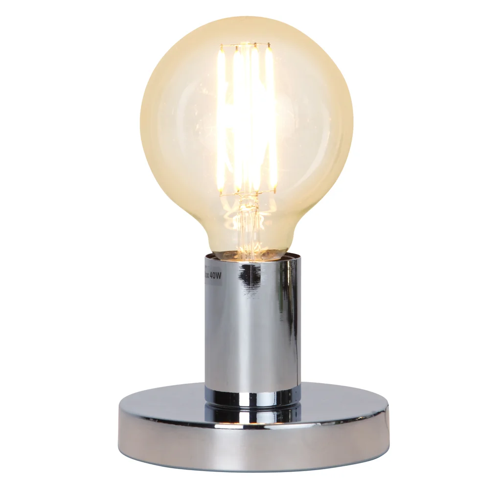 Lampfot i metall E27 krom
