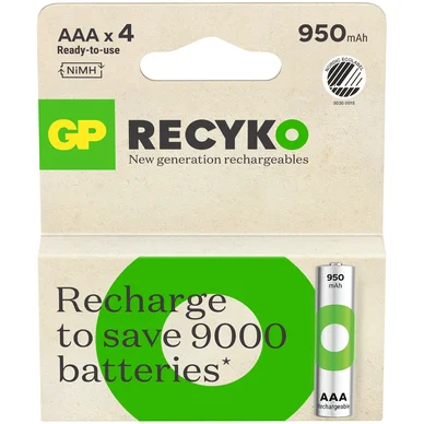 GP Recyko 950mAh AAA/HR3 4-pack GP Recyko 950mAh AAA/HR3 4-pack