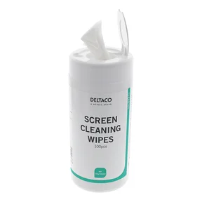 Deltaco våtservetter, för rengöring av skärmar, 100 st