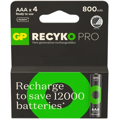 GP Recyko Pro 800mAh AAA 4-pack GP Recyko Pro 800mAh AAA 4-pack