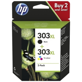 HP 303 XL 3-väri & musta Mustepatruuna 2-pack