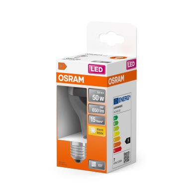 OSRAM LED Normaali 50 Mirror Silver 6,5W 827 E27 4058075427860 Vastaa: N/A