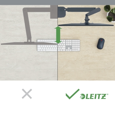 Bras pour écran simple Leitz Ergo à faible encombrement Gris foncé Bras pour écran simple Leitz Ergo à faible encombrement Gris foncé