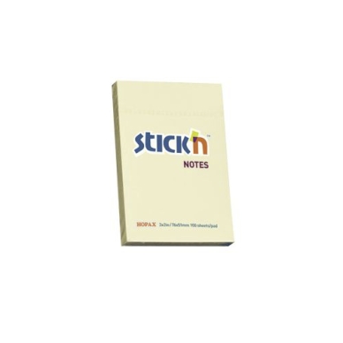 Stick'n Stick'n Notesblok 76x51 100 Blad Pastel Gul 4712759210062 Modsvarer: N/A