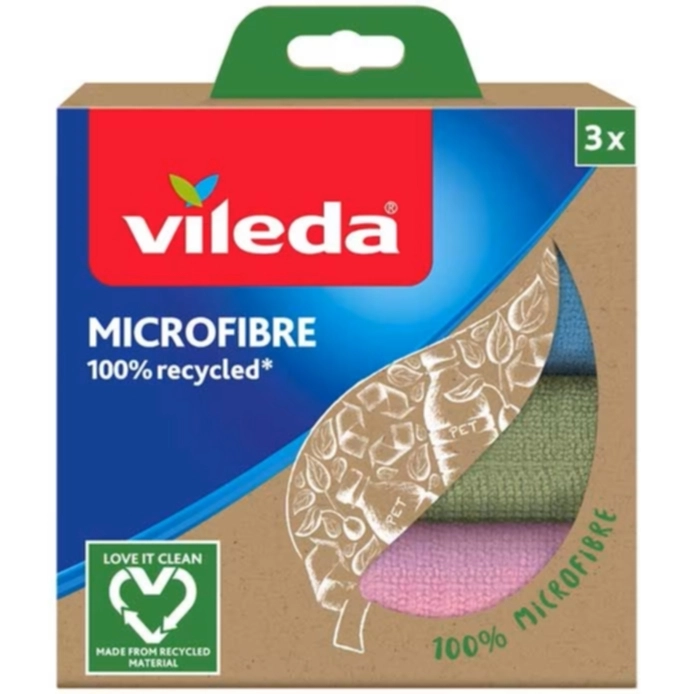 Vileda Vileda Mikrofiberklut 100% resirkulert materiale, 3-pakning