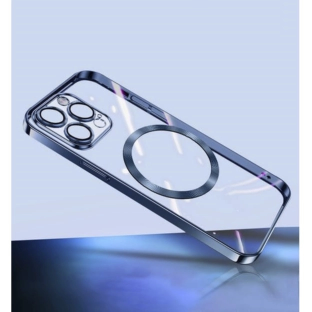 Turtos Mobildeksel MagSafe Transparent iPhone 15 Pro, Navy Blue