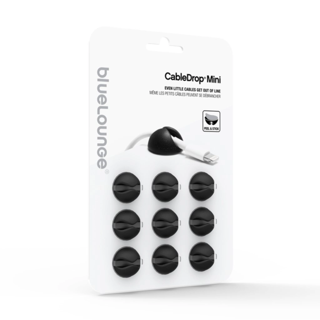 Bluelounge Bluelounge CableDrop Mini 9-pack, Svart Elektronikk,Kabelsamler og kabelholder