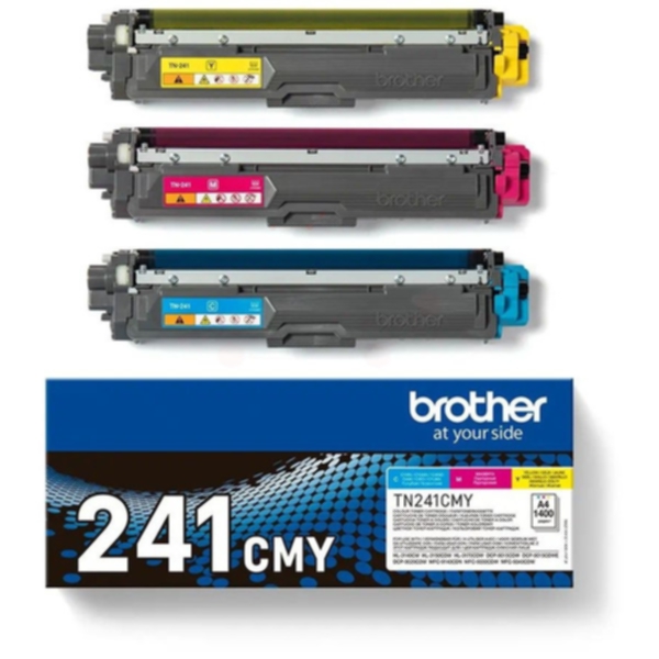 Brother Multipack C/M/Y 1.400 sider (TN241C + TN241M +TN241Y) TN241CMY Tilsvarer: N/A