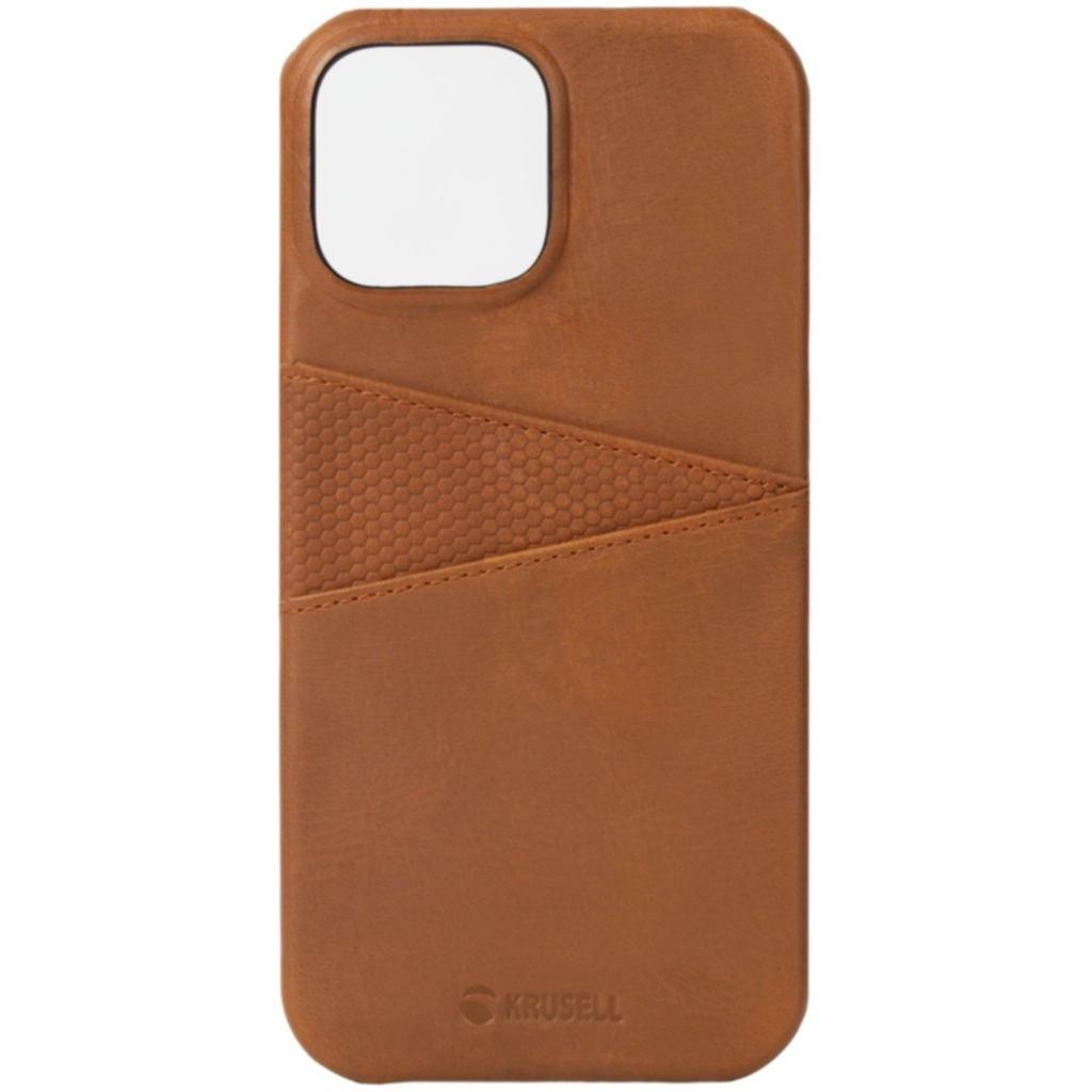 Krusell Krusell Leather CardCover iPhone 13, Cognac