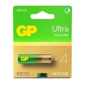 GP Ultra Alkaline AA-batteri, LR6/15AU 4-pakk