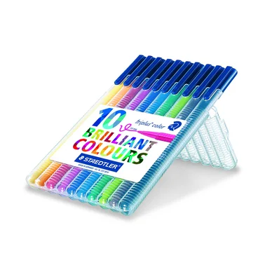 STAEDTLER Fiberspidspen TRIPLUS assorterede farver, 1,0 mm, 10stk 323SB10 Modsvarer: N/A billede