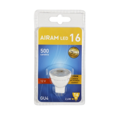AIRAM alt GU4 LED-lamppu 2,3W 2700K 225 luumen
