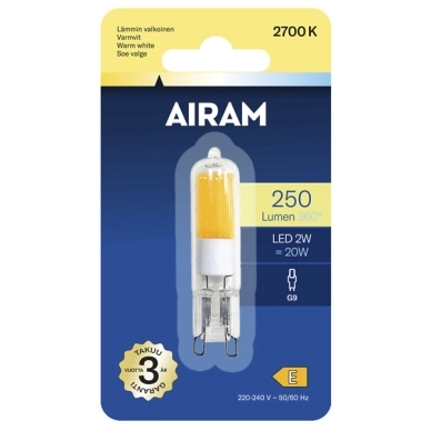 LED lampa stift G9 2W 2700K 250 lumen