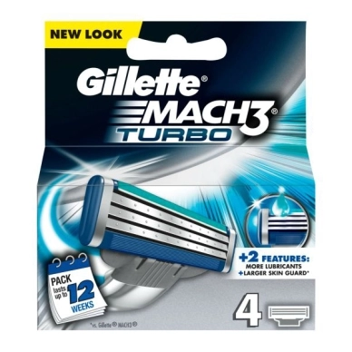 Gillette alt Gillette Mach3 Turbo 4 stk. Barberblade