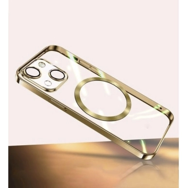 Turtos alt Mobilcover MagSafe Transparent iPhone 15 Plus, Gold