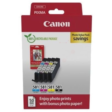 CANON Multipack BK/C/M/Y CLI-581 + 50 blatt fotopapier passend für: Pixma TR 7500 Series;Pixma TR 7520;Pixma TR 7550;Pixma TR 7650;Pixma TR 8500 Series;Pixma TR 8520;Pixma TR 8550;Pixma TR 8600 Series;Pixma TR 8620;Pixma TR 8650;Pixma TS 6100 Series;Pixma TS 6150;Pixma TS 6151;Pixma TS 6200 Series;Pixma TS 6220;Pixma TS 6220 white;Pixma TS 6240;Pixma TS 6241;Pixma TS 6250;Pixma TS 6251;Pixma TS 6300 Series;Pixma TS 6320;Pixma TS 6350;Pixma TS 6350 a;Pixma TS 6350 Series;Pixma TS 6351;Pixma TS 6351 a;Pixma TS 705;Pixma TS 705 A;Pixma TS 8100 Series;Pixma TS 8120;Pixma TS 8150;Pixma TS 8151;Pixma TS 8152;Pixma TS 8200 Series;Pixma TS 8220;Pixma TS 8220 white;Pixma TS 8240;Pixma TS 8241;Pixma TS 8242;Pixma TS 8250;Pixma TS 8251;Pixma TS 8252;Pixma TS 8300 Series;Pixma TS 8350;Pixma TS 8350 a;Pixma TS 8350 Series;Pixma TS 8351;Pixma TS 8351 a;Pixma TS 8352;Pixma TS 8352 a;Pixma TS 9100 Series;Pixma TS 9120 gray;Pixma TS 9150;Pixma TS 9155;Pixma TS 9500 Series;Pixma TS 9520;Pixma TS 9521 C;Pixma TS 9540;Pixma TS 9540 a;Pixma TS 9541 C;Pixma TS 9550;Pixma TS 9550 a;Pixma TS 9551 C;Pixma TS 9551 Ca