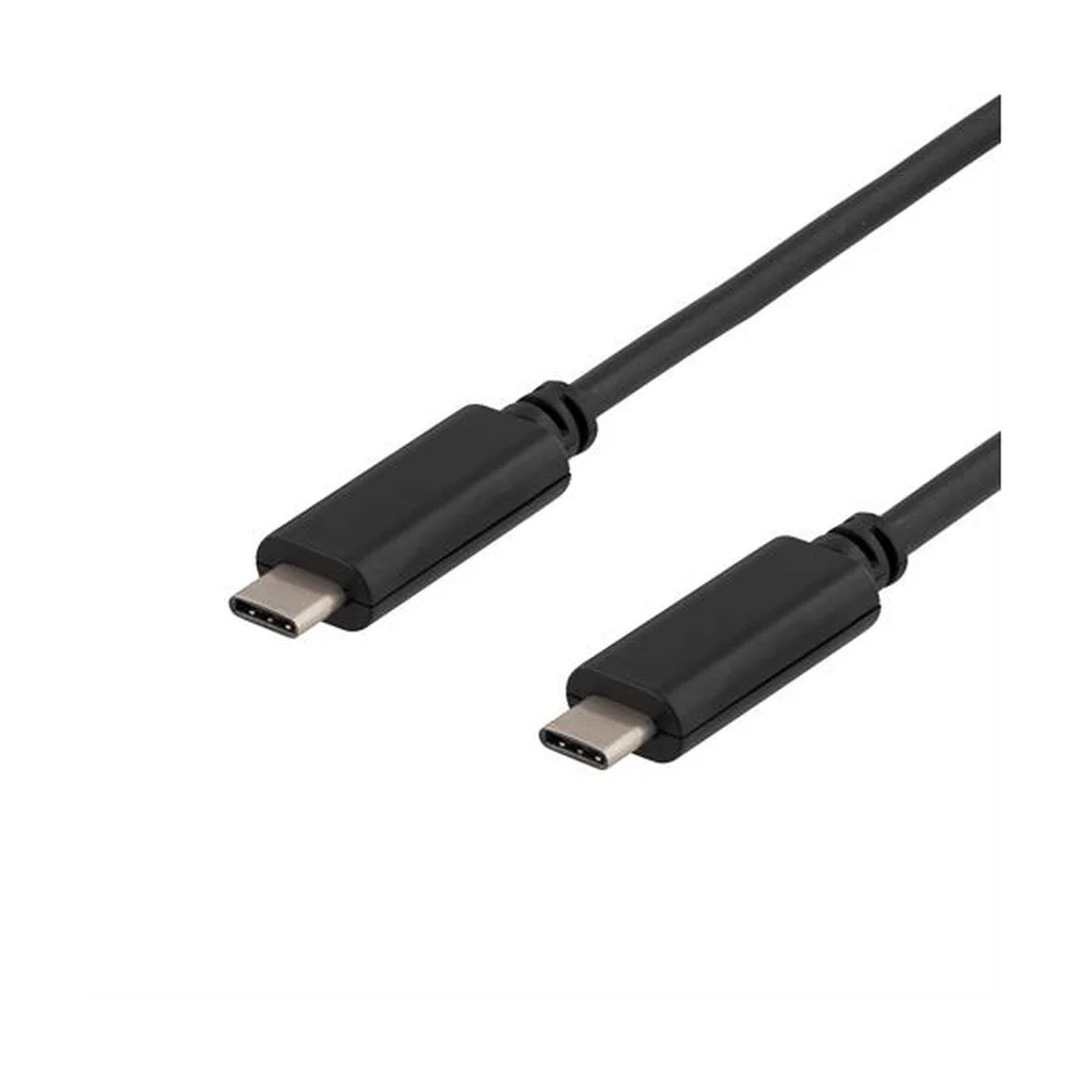 DELTACO USB 3.1 kabel, Gen 1, Typ C - Typ C, 0,5m, 3A, svart