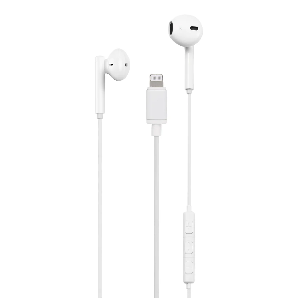 Streetz In-ear Lightning hörlurar, Lightning, 1,2 m, vit