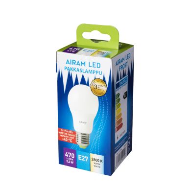 AIRAM alt LED-lamppu huurrettu E27 5,5W 2800K 470 lumenia