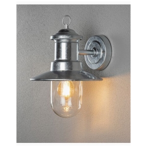 Konstsmide Napoli vägglykta E27 galv/klarglas