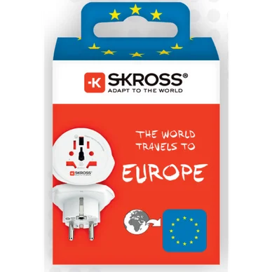 Skross World to Europe travel adapter - Retail (white)