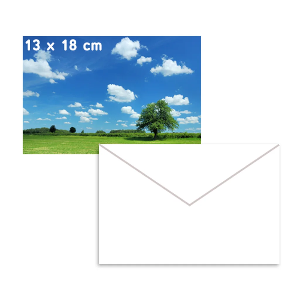 Fotopapper Glättat 13x18cm 5 ark 250g + 3 st kuvert