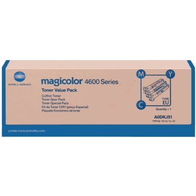 Konica Minolta Tonerkassette Rainbow-Kit (c,m,y), 4.000 sider A0DKJ51 Modsvarer: N/A