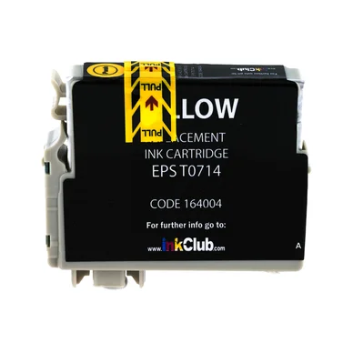 inkClub Blækpatron gul, erstatter Epson T0714 KED063 Modsvarer: T0714