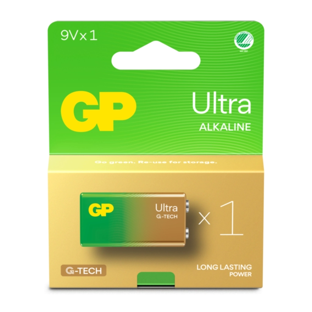 GP Ultra Alkaline 9V-batteri, 6LF22/1604AU