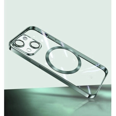 Turtos alt Mobilskal MagSafe Transparent iPhone 15 Plus, Green