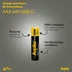 Aqiila Laddningsbar USB-C Batteri AAA 1,5V 600mAh 4-pack