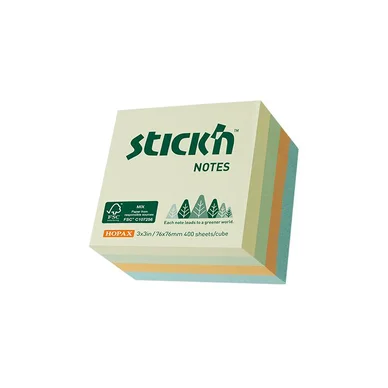 Stick'n Stick'n Miljø Notisblok FSC 400 ark 76x76mm Assort 4 Farver 4712759218907 Modsvarer: N/A