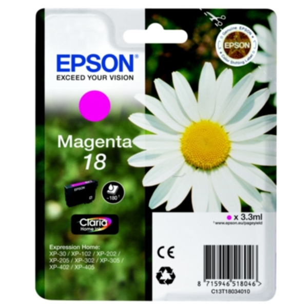 Epson Epson 18 Blekkpatron magenta T1803 Tilsvarer: N/A