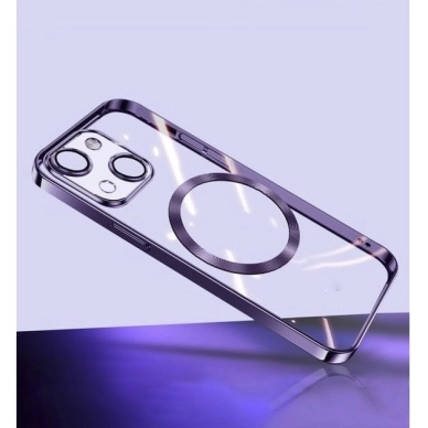 Turtos alt Mobilskal MagSafe Transparent iPhone 15 Plus, Purple