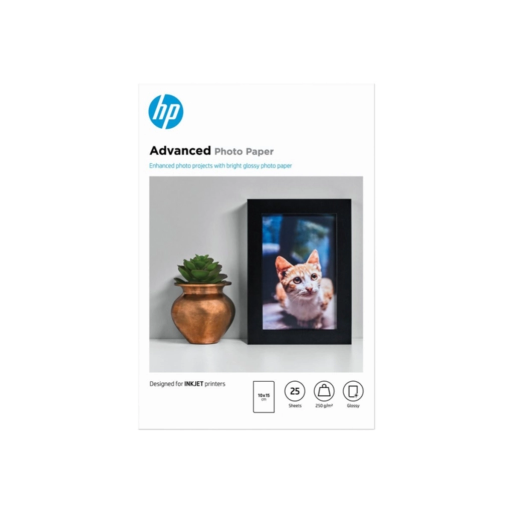 HP Fotopapper Advanced Glossy 10x15cm 250g 25 ark