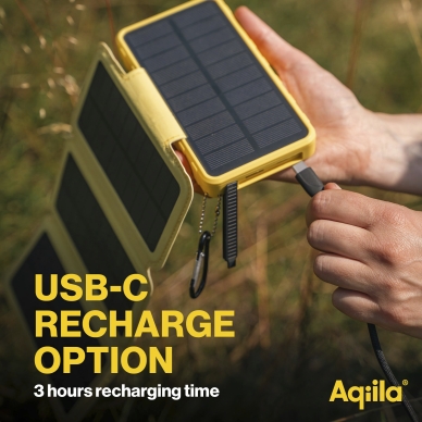 Aqiila Powerbird BS10 Solcellsdriven powerbank 10000mAh Gul