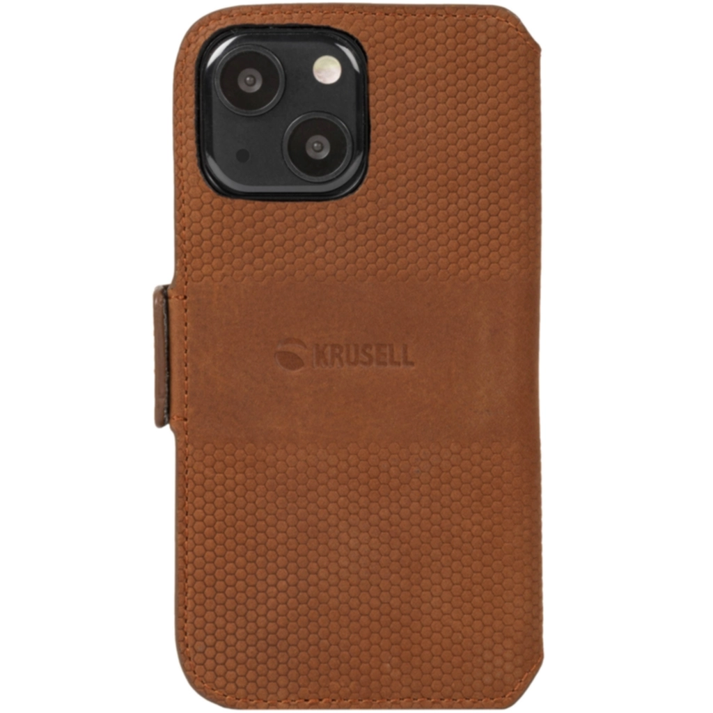 Krusell Krusell Leather Wallet iPhone 13 Mini, Cognac Mobildeksel og futteral iPhone,Elektronikk