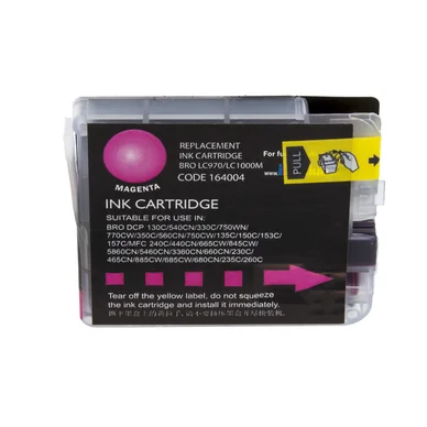Bläckpatron magenta, ersätter Brother LC1000M, LC970M