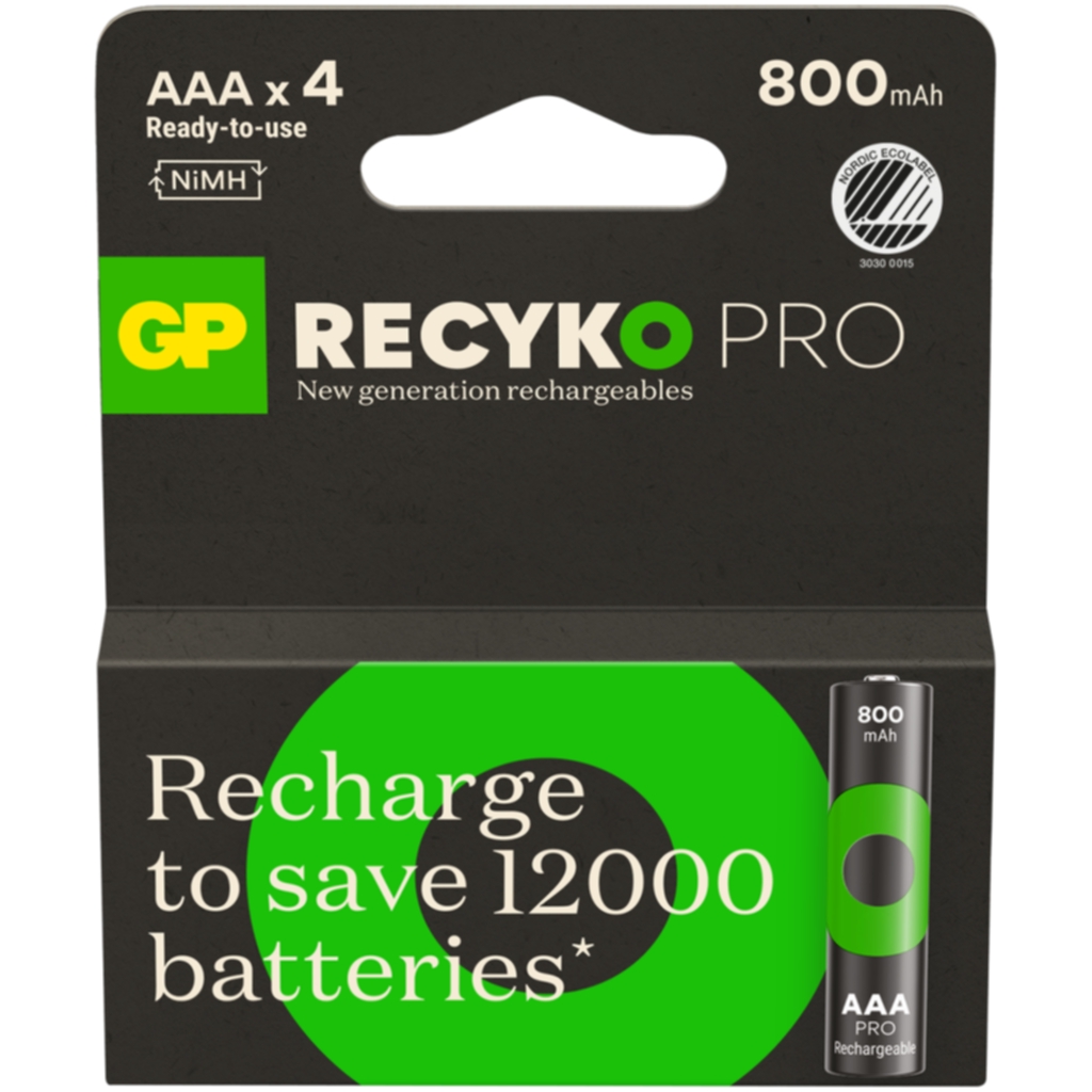 GP Recyko Pro 800mAh AAA 4-pack