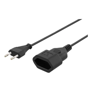 Deltaco Skarvsladd Euro 1m svart