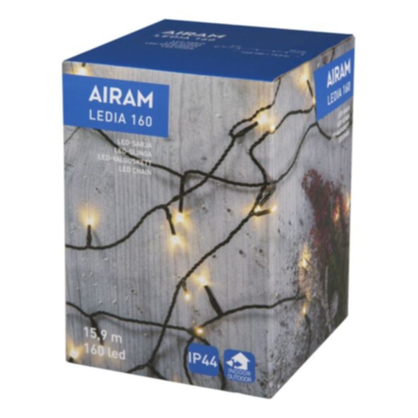 Airam Ledia 160 Varmvit IP44 Mörk Sladd
