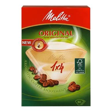 Melitta Melitta Kaffefilter 1x4 Brun pakke med 80 stk. 4006508122394 Modsvarer: N/A