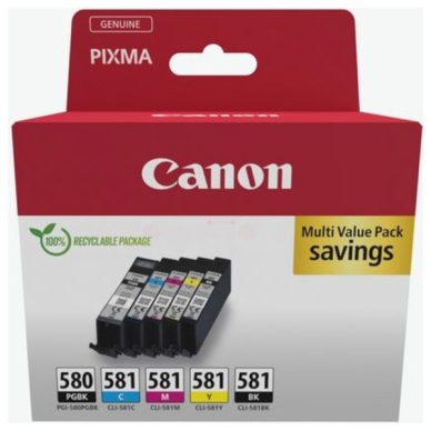 CANON Canon PGI-580/CLI-581 C/M/Y/BK/PGBK multipack passend für: Pixma TR 7500 Series;Pixma TR 7520;Pixma TR 7550;Pixma TR 7650;Pixma TR 8500 Series;Pixma TR 8520;Pixma TR 8550;Pixma TR 8600 Series;Pixma TR 8620;Pixma TR 8650;Pixma TS 6100 Series;Pixma TS 6150;Pixma TS 6151;Pixma TS 6200 Series;Pixma TS 6220;Pixma TS 6220 white;Pixma TS 6240;Pixma TS 6241;Pixma TS 6250;Pixma TS 6251;Pixma TS 6300 Series;Pixma TS 6320;Pixma TS 6350;Pixma TS 6350 a;Pixma TS 6350 Series;Pixma TS 6351;Pixma TS 6351 a;Pixma TS 705;Pixma TS 705 A;Pixma TS 8100 Series;Pixma TS 8120;Pixma TS 8150;Pixma TS 8151;Pixma TS 8152;Pixma TS 8200 Series;Pixma TS 8220;Pixma TS 8220 white;Pixma TS 8240;Pixma TS 8241;Pixma TS 8242;Pixma TS 8250;Pixma TS 8251;Pixma TS 8252;Pixma TS 8300 Series;Pixma TS 8350;Pixma TS 8350 a;Pixma TS 8350 Series;Pixma TS 8351;Pixma TS 8351 a;Pixma TS 8352;Pixma TS 8352 a;Pixma TS 9100 Series;Pixma TS 9120 gray;Pixma TS 9150;Pixma TS 9155;Pixma TS 9500 Series;Pixma TS 9520;Pixma TS 9521 C;Pixma TS 9540;Pixma TS 9540 a;Pixma TS 9541 C;Pixma TS 9550;Pixma TS 9550 a;Pixma TS 9551 C;Pixma TS 9551 Ca