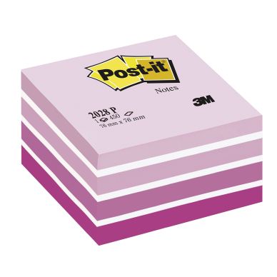 Post-it alt Post-It kubus 76 x 76 mm roze/wit