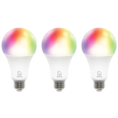 DELTACO Smart Home LED-pærer RGB E27 A60, 3-pak SH-LE27RGBA6002-3P Modsvarer: N/A