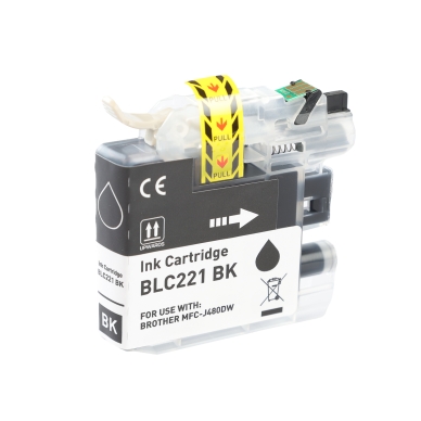 WL Blækpatron, erstatter Brother LC-221 sort 0LC221BK Modsvarer: LC221BK