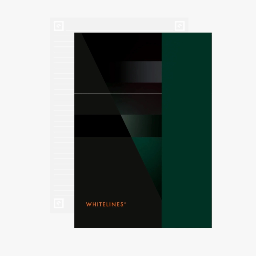 White Lines Whitelines, Linjert, B5, Svart Kontorrekvisita,Blokk og papir