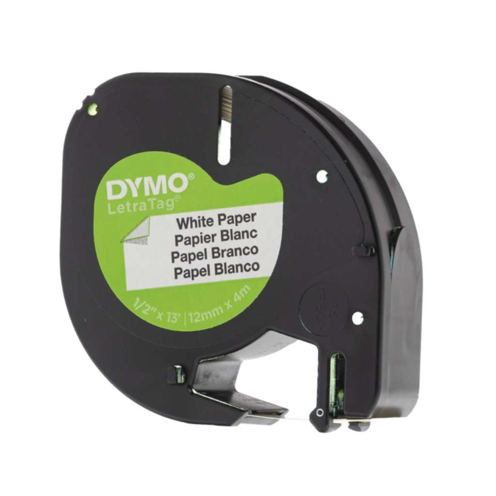 Dymo Dymo Tape LetraTag paper 12mmx4m white Kontorrekvisita